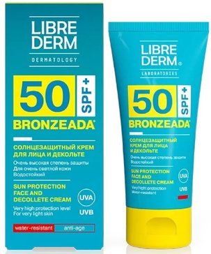 Librederm бронзиада крем для лица и зоны декольте солнцезащитный 50мл spf 50