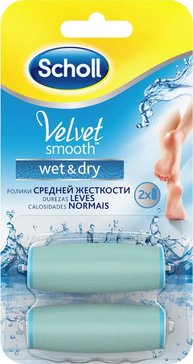 Scholl velvet smooth ролики сменные для водонепроницаемой пилки 2 шт средней жесткости