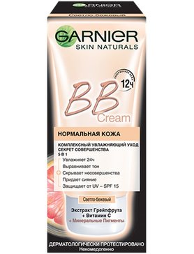 Garnier skin naturals комплекс увлажняющий уход bb крем 50мл для нормальной кожи светло-бежевый