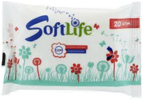 Softlife салфетки влажные антибактериальные 20 шт