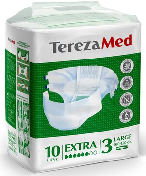 Подгузники для взрослых ТерезаМед Extra Large (р.3) 10 шт