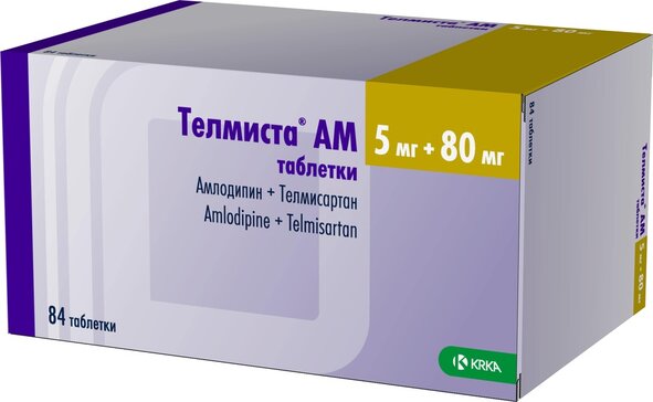 Телмиста АМ таб 5 мг+80 мг 84 шт