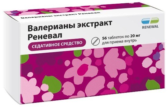 Валерианы экстракт Реневал таб 20 мг 56 шт