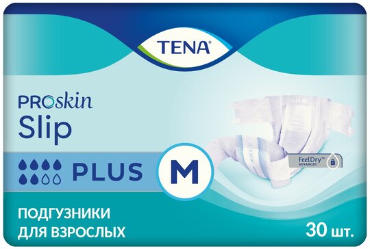 Tena proskin слип плюс подгузники для взрослых дышащие р.m 30 шт