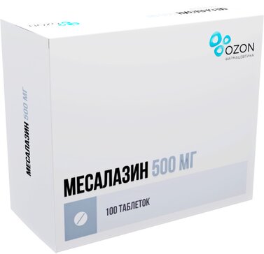 Месалазин таб киш.раств. п/об 500мг 100 шт озон