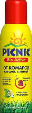 Пикник bio active аэрозоль от комаров,клещей,слепней 125мл