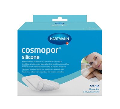 Cosmopor silicone Повязка-пластырь на рану 10 см х 8 см 5 шт