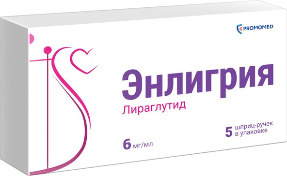 Энлигрия раствор для инъекций 6 мг/мл 3 мл шприц-ручка 5 шт