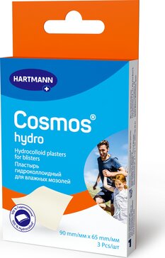 Cosmos hydro Пластырь гидроколлоидный для влажных мозолей, 90 мм х 65 мм, 3 шт