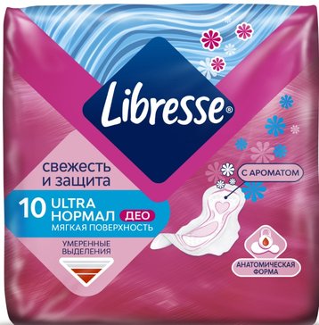 Libresse прокладки ультра нормал део с мягкой поверхностью 10 шт