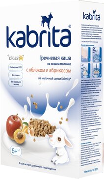 Kabrita каша 5мес.+ на козьем молоке 180г гречневая с яблоком и абрикосом