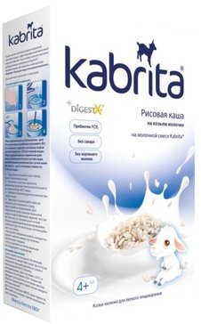 Kabrita каша 4мес.+ на козьем молоке 180г рисовая