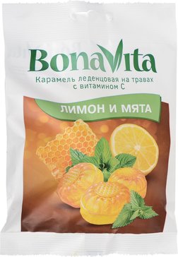 Bona vita карамель леденцовая на травах 60г лимон и мята