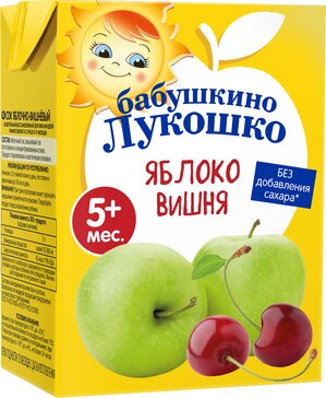 Бабушкино лукошко сок 5мес.+ осветленный 200мл тетрапак яблоко/вишня