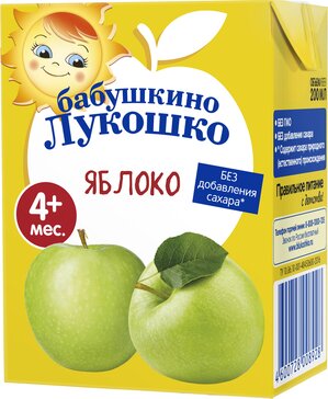 Бабушкино лукошко сок 5мес.+ осветленный 200мл тетрапак яблоко