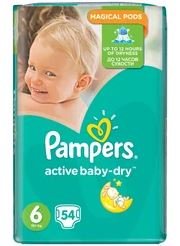 Pampers active baby dry подгузники р.6 экстра лардж 15+ 54 шт