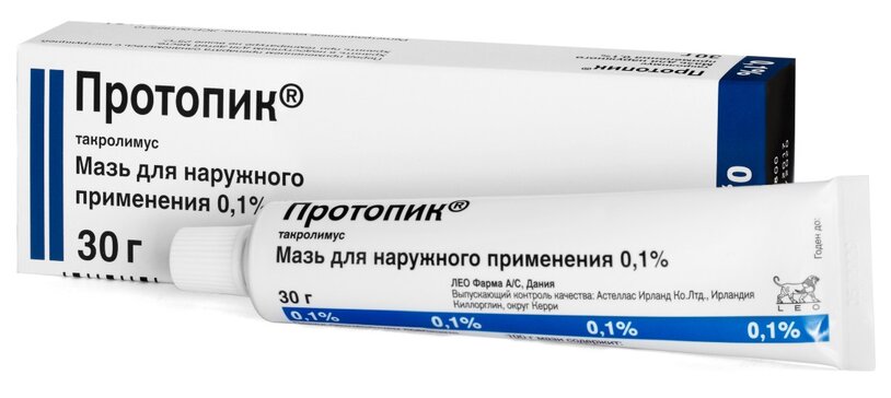 Купить Протопик Мазь Наружн. 0.1% 30г Туба (Такролимус) По.