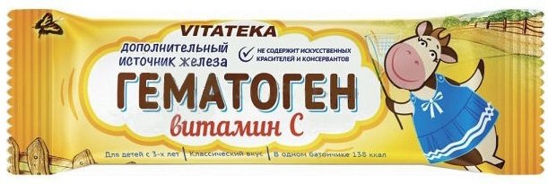 Витатека гематоген 40г с витамином с