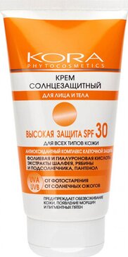 Кора крем для лица и тела солнцезащитный 150мл spf 30