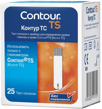 Тест-полоски к глюкометру Contour TS (Контур ТС) 25 шт