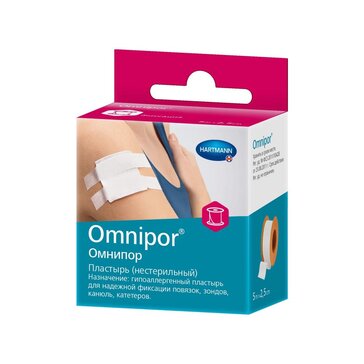 Omnipor Пластырь фиксирующий из нетканого материала 2.5 см x5 м, 1 шт