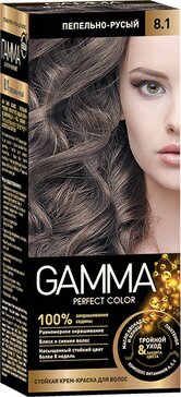 Gamma perfect color крем-краска для волос тон 8.1 пепельно-русый