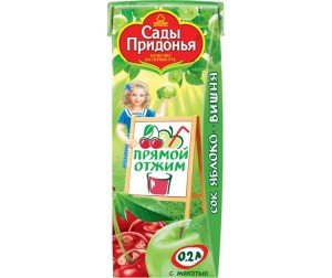 Сады придонья сок 5мес.+ прямого отжима с мякотью 200мл яблоко/вишня