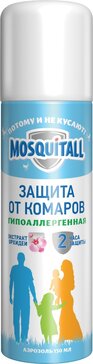 Mosquitall гипоаллерген защита аэрозоль от комаров,мокрецов,москитов 150мл