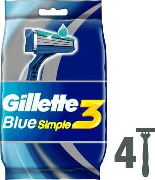 Одноразовые мужские бритвы Gillette Blue Simple3 4 шт