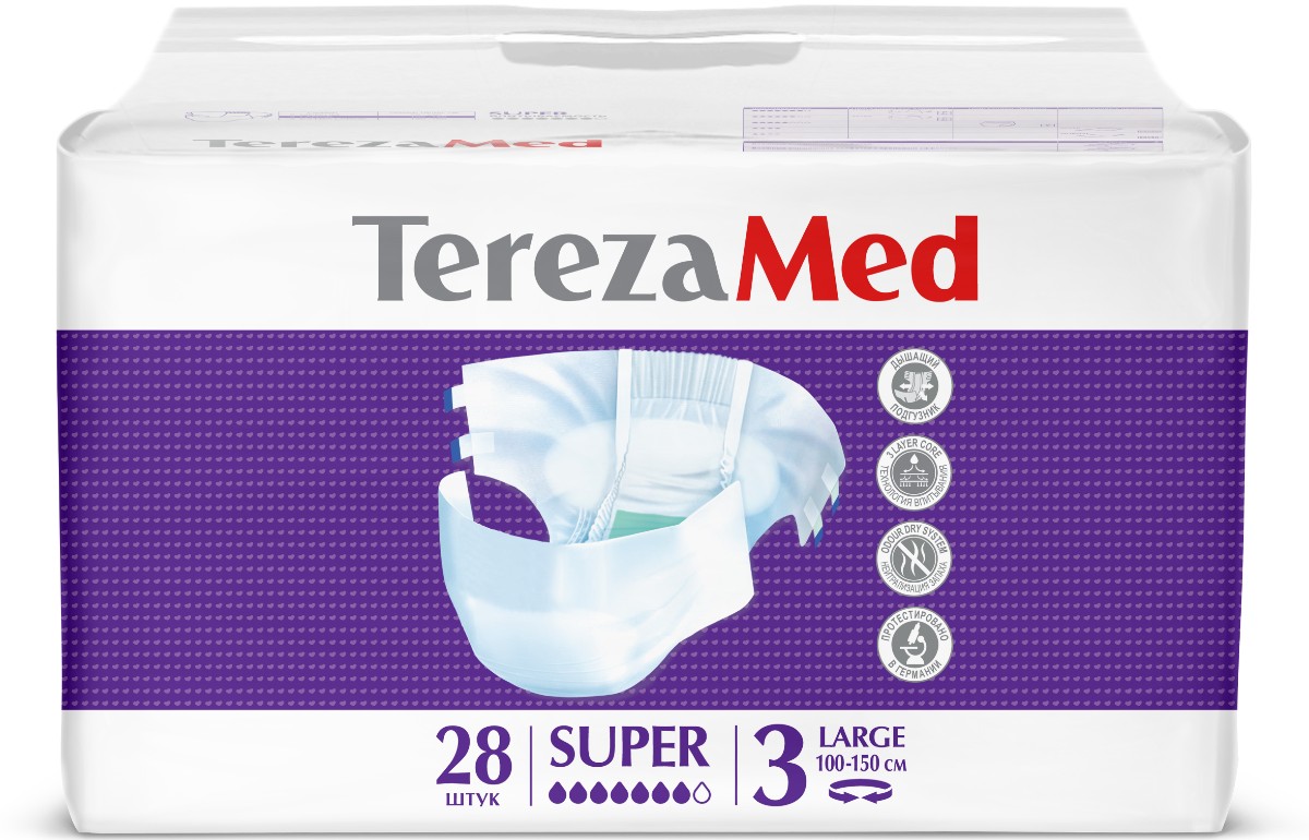 Подгузники для взрослых TerezaMed/ТерезаМед Super Large (р.3) 28 шт