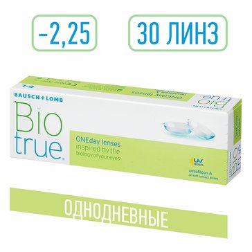 Biotrue oneday линзы контактные однодневные мягкие -2.25 30 шт