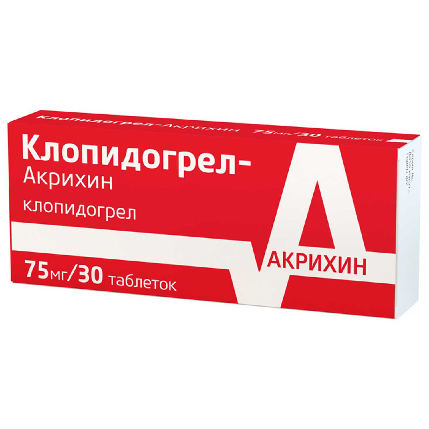 Купить клопидогрел-акрихин таб п/об пленочной 75мг 30 шт (клопидогрел) в  городе Москва и МО в интернет-аптеке Планета Здоровья