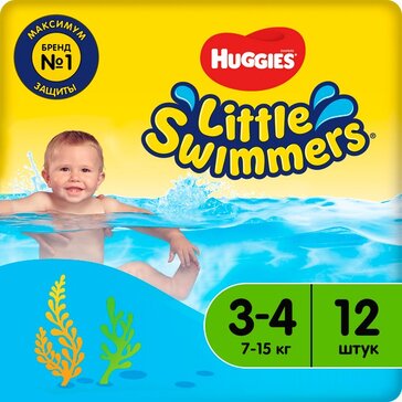 Huggies Little Swimmers подгузники-трусы для плавания 7-15кг 12 шт