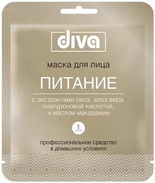 Diva маска для лица и шеи на тканевой основе питание 1 шт