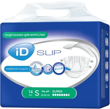 ID slip подгузники для взрослых супер р.s 50-90см 14 шт