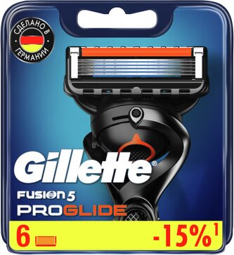 Gillette fusion proglide кассеты сменные для бритья 6 шт