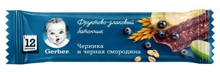 Gerber фруктово-злаковый батончик 25г черника и черная смородина