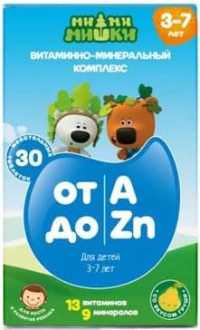 Витаминно-минеральный комплекс от а до цинка таб жев. для детей 3-7 лет 30 шт ми-ми-мишки