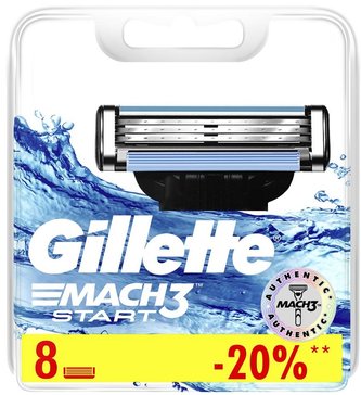 Gillette mach3 кассеты сменные для бритья 8 шт start