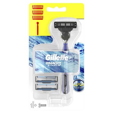 Gillette Mach3 набор start: станок для бритья с 1 кассетой +2 сменные кассеты