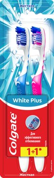 Colgate отбеливающая щетка зубная жесткая plus 2 шт цвет в ассортименте