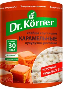 Dr.korner хлебцы хрустящие кукурузно-рисовые 90г карамельные