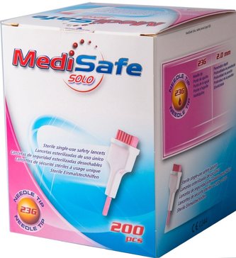 Ланцеты автоматические medisafe solo 2.0мм 29g 200 шт