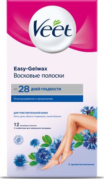 Veet восковые полоски для чувствительной кожи 12 шт