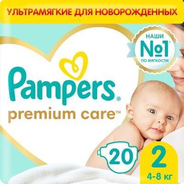 Pampers Premium Care Подгузники р.2 (4-8 кг) 20 шт