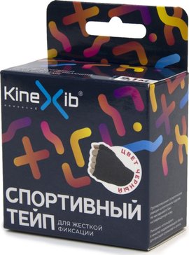 Спортивный тейп для жесткой фиксации 3.8 см х 910 см, черный Kinexib