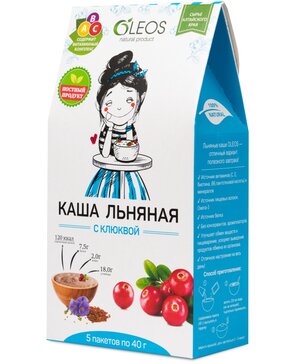 Олеос каша 40г 5 шт льняная с клюквой