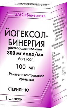 Йогексол-бинергия раствор для инъекций 300 мг йода/мл 100 мл 1 шт