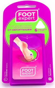 Пластырь мозольный гидроколлоидный 4 х 4 см 6 шт FOOT expert