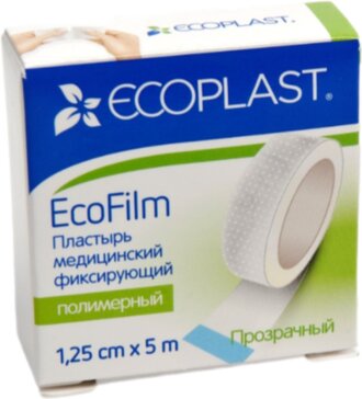 Пластырь фиксирующий полимерный 1,25 см х 5 м 1 шт Ecoplast Ecofilm